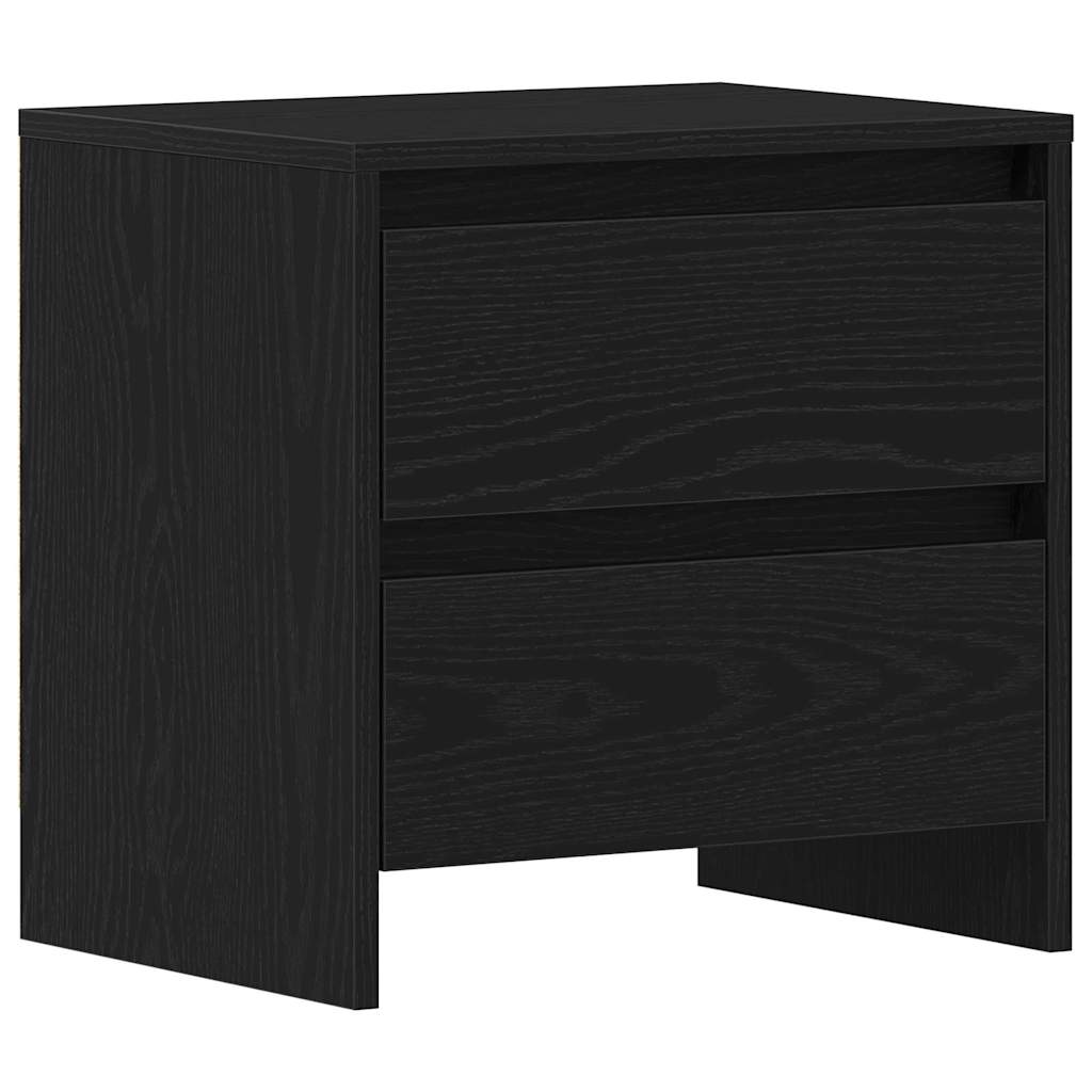 Armadio da Notte con cassetto Rovere Nero 45 x 34 x 44,5 cm