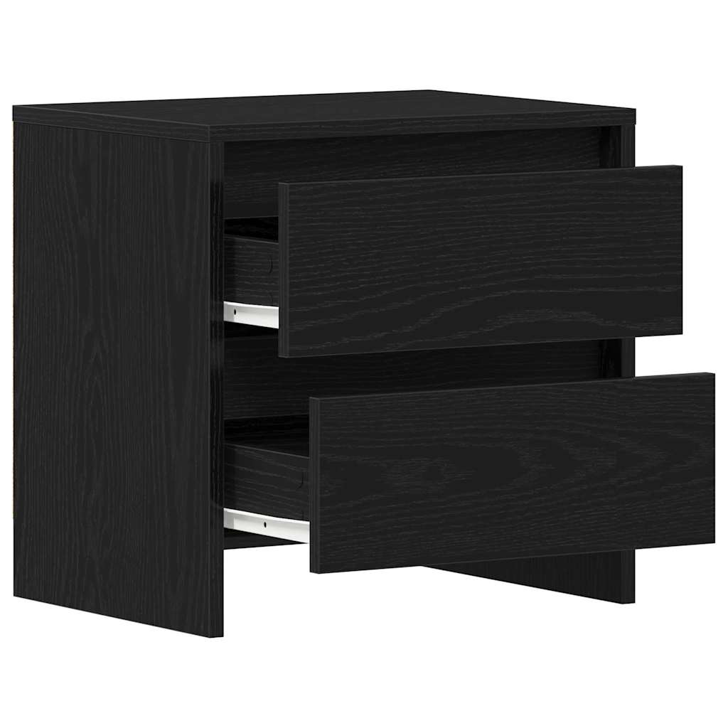 Armadio da Notte 2 pcs Rovere Nero 45 x 34 x 44,5 cm