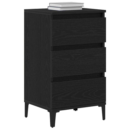 Armadio da Notte Rovere Nero 45 x 35 x 44 cm Legno multistrato