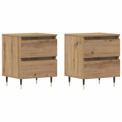 Armadio da Notte 2 pcs rovere artigianale 40 x 35 x 50 cm