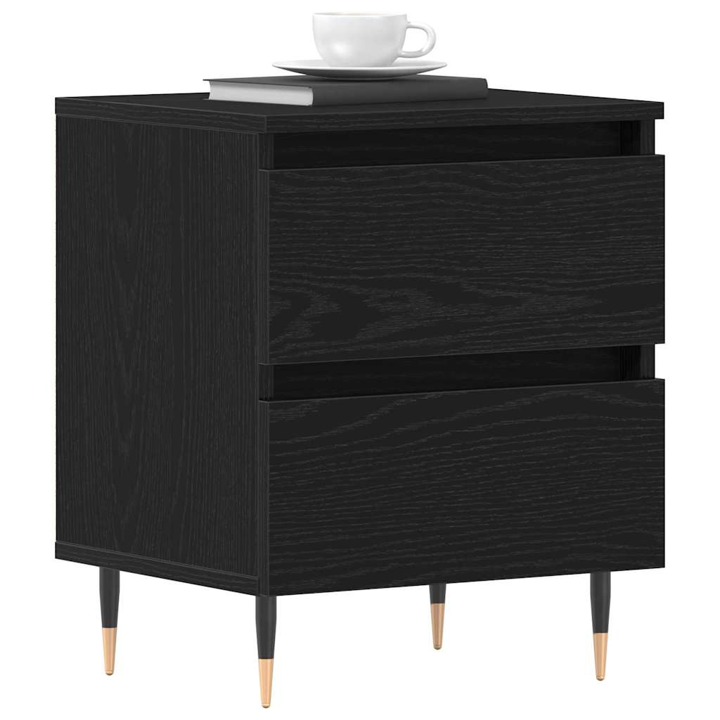 Armadio da Notte Rovere Nero 40 x 35 x 50 cm Legno multistrato