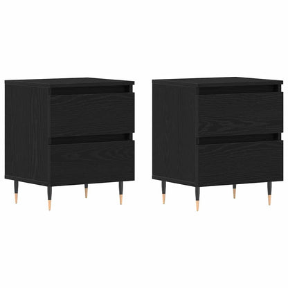 Armadio da Notte con cassetto 2 pcs Rovere Nero 40 x 35 x 50 cm