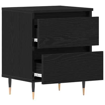 Armadio da Notte con cassetto 2 pcs Rovere Nero 40 x 35 x 50 cm