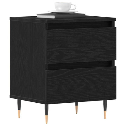 Armadio da Notte con cassetto 2 pcs Rovere Nero 40 x 35 x 50 cm