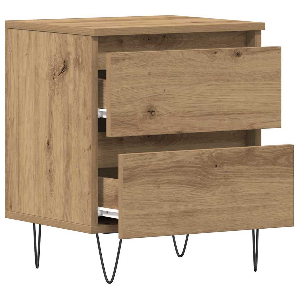 Armadio da Notte 2 pcs rovere artigianale 40 x 35 x 50 cm