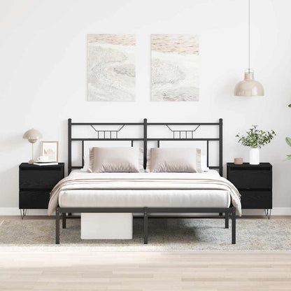Armadio da Notte con cassetto 2 pcs Rovere Nero 40 x 35 x 50 cm