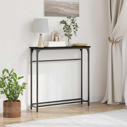 Tavolo consolle Rovere Nero 75 x 19,5 x 75 cm Legno multistrato