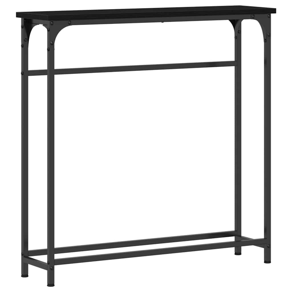 Tavolo consolle Rovere Nero 75 x 19,5 x 75 cm Legno multistrato