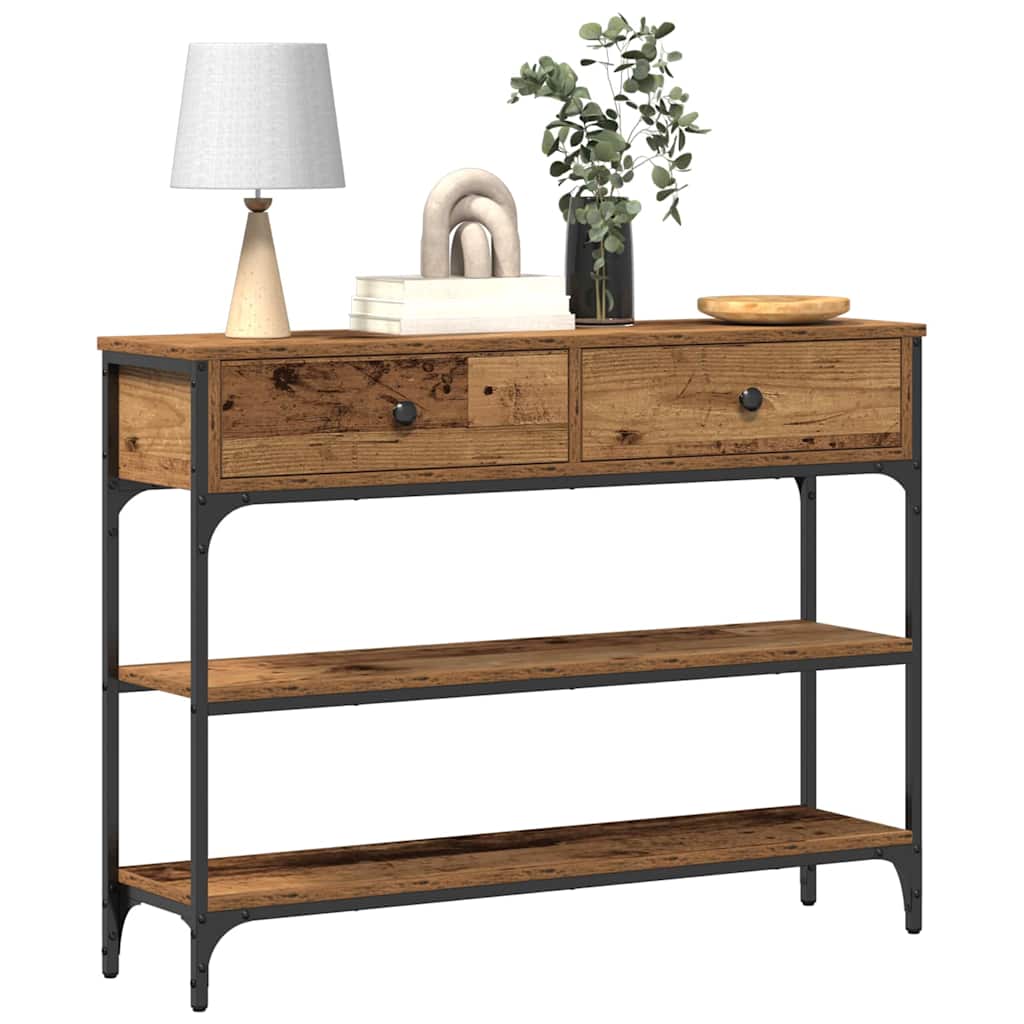 Tavolo consolle con cassetto Legno vecchio 72.5 x 25 x 75 cm