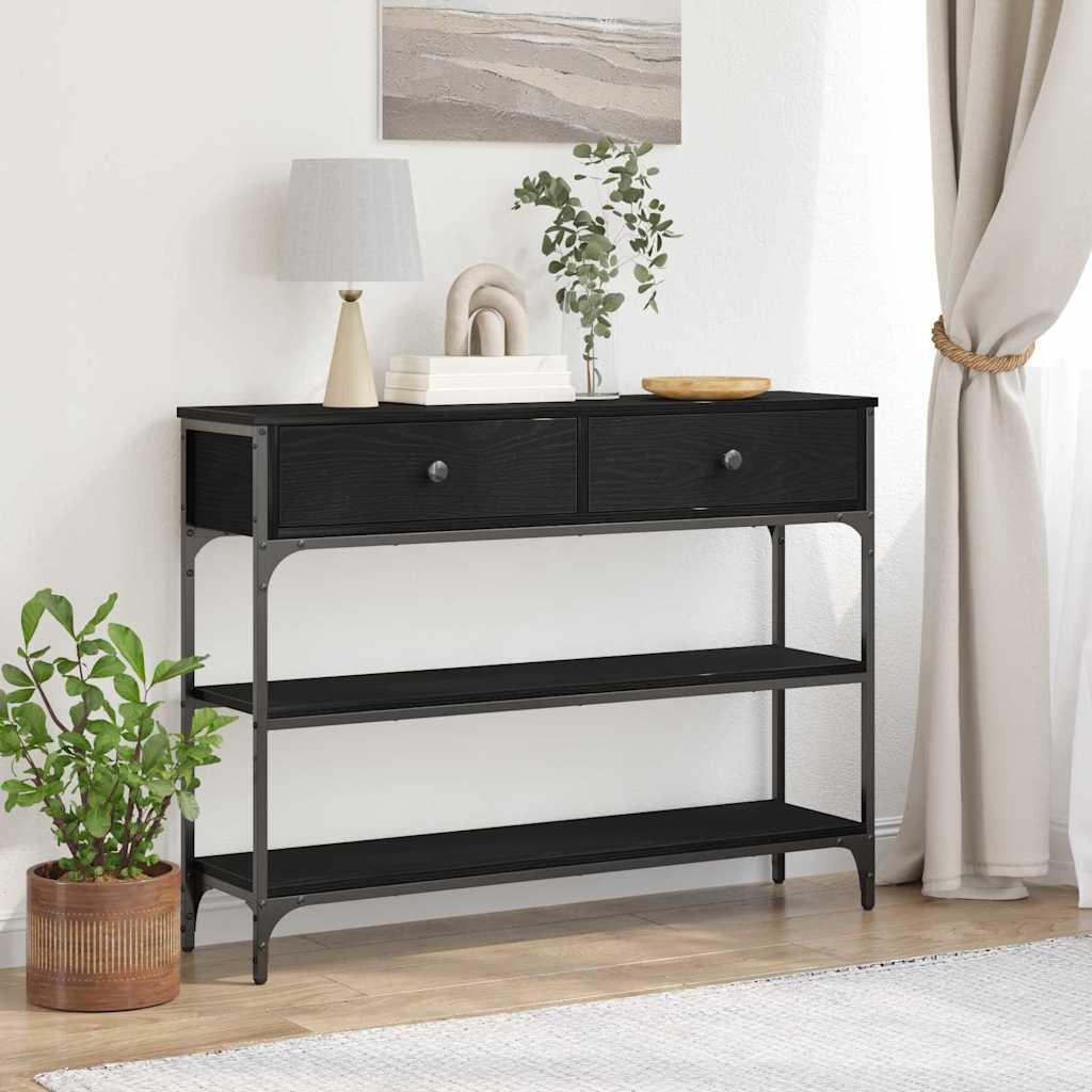 Tavolo consolle Rovere Nero 72.5 x 25 x 75 cm Legno multistrato