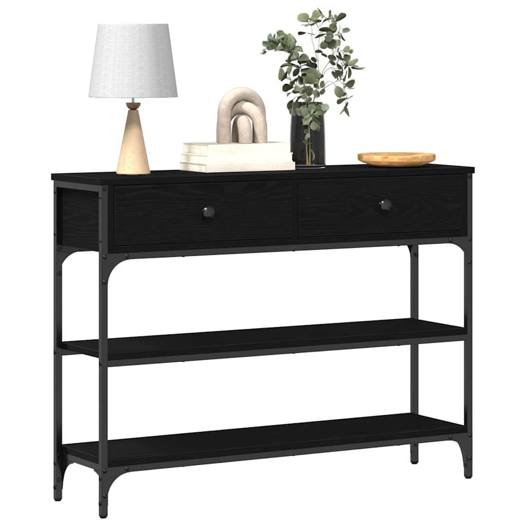 Tavolo consolle Rovere Nero 72.5 x 25 x 75 cm Legno multistrato