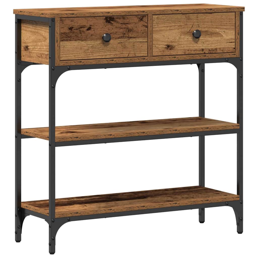Tavolo consolle con cassetto Legno vecchio 72.5 x 25 x 75 cm
