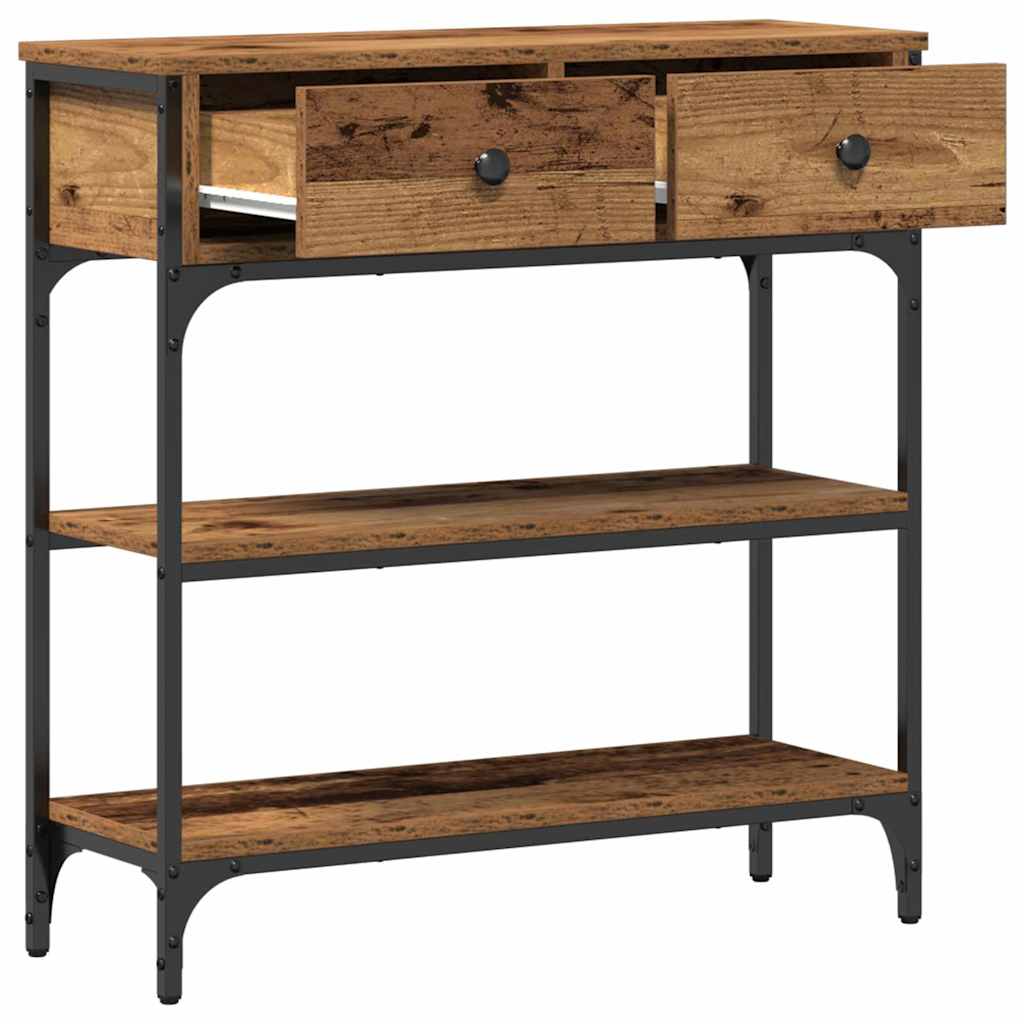 Tavolo consolle con cassetto Legno vecchio 72.5 x 25 x 75 cm