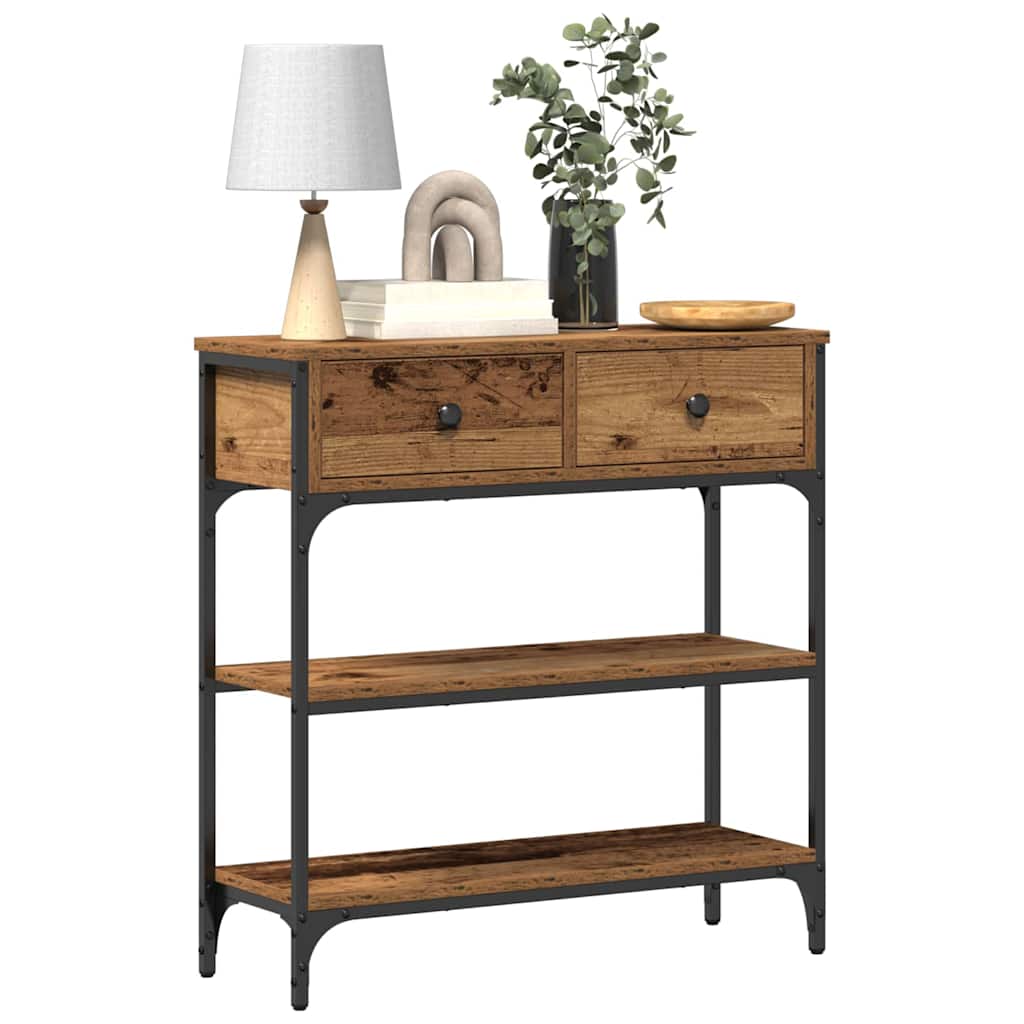 Tavolo consolle con cassetto Legno vecchio 72.5 x 25 x 75 cm