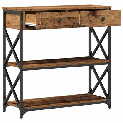 Tavolo Consolle con cassetto Legno vecchio 75 x 28 x 75 cm