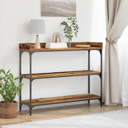 Tavolo Consolle con lo scaffale Legno vecchio 100 x 30 x 80 cm