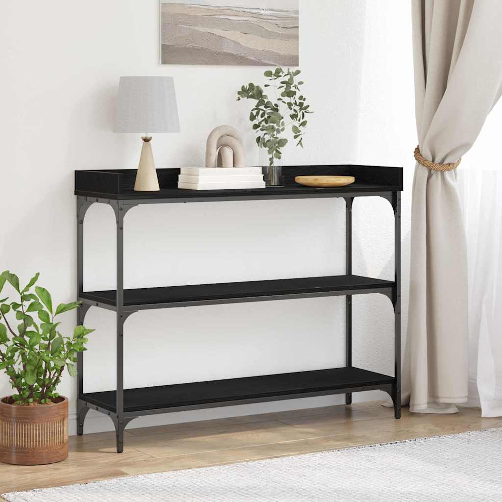 Tavolo Consolle con lo scaffale Rovere nero 100 x 30 x 80 cm