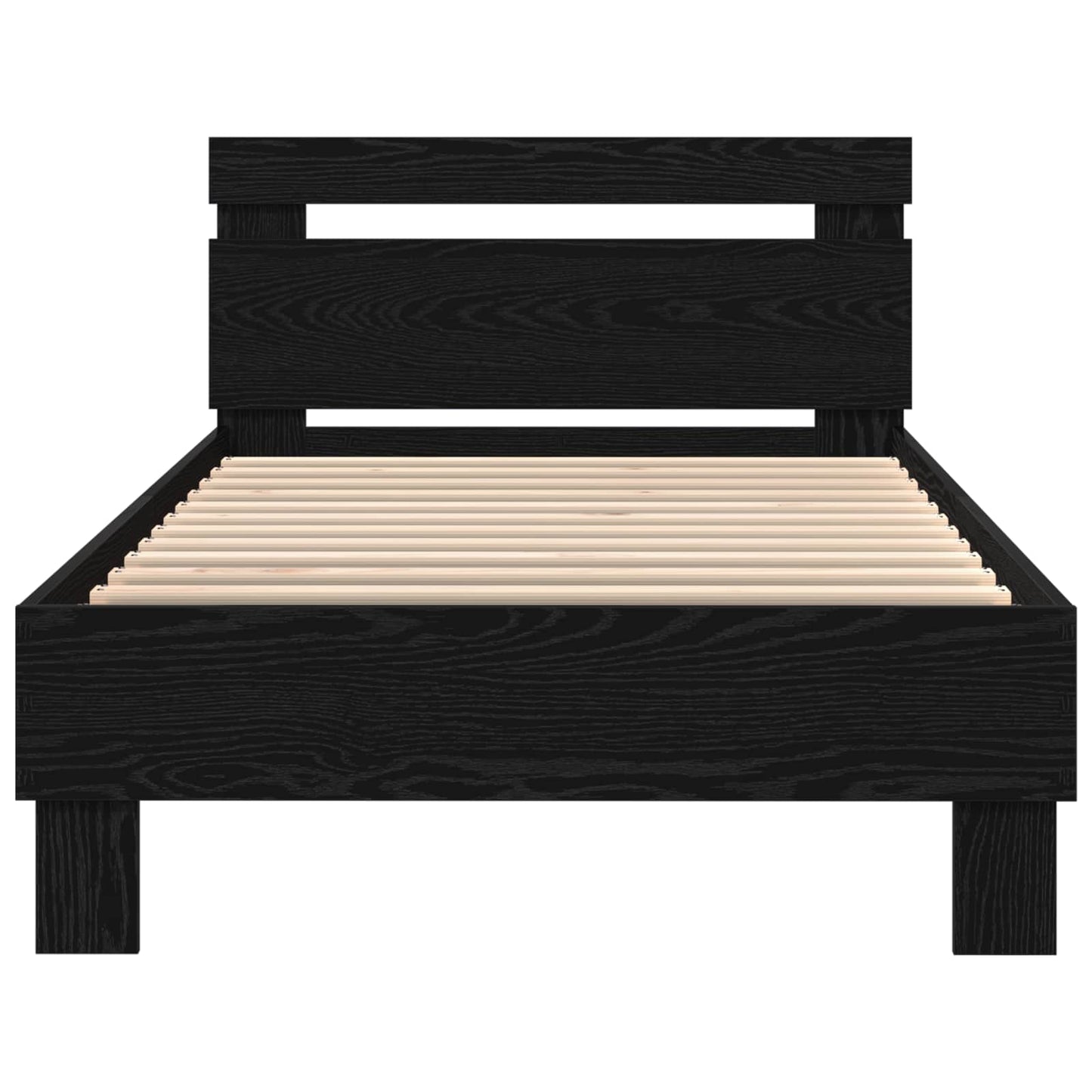 Struttura del letto Rovere Nero 100 x 200 cm Legno multistrato