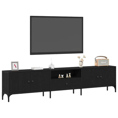 Mobile TV Rovere nero 200 x 25 x 44 cm Legno multistrato