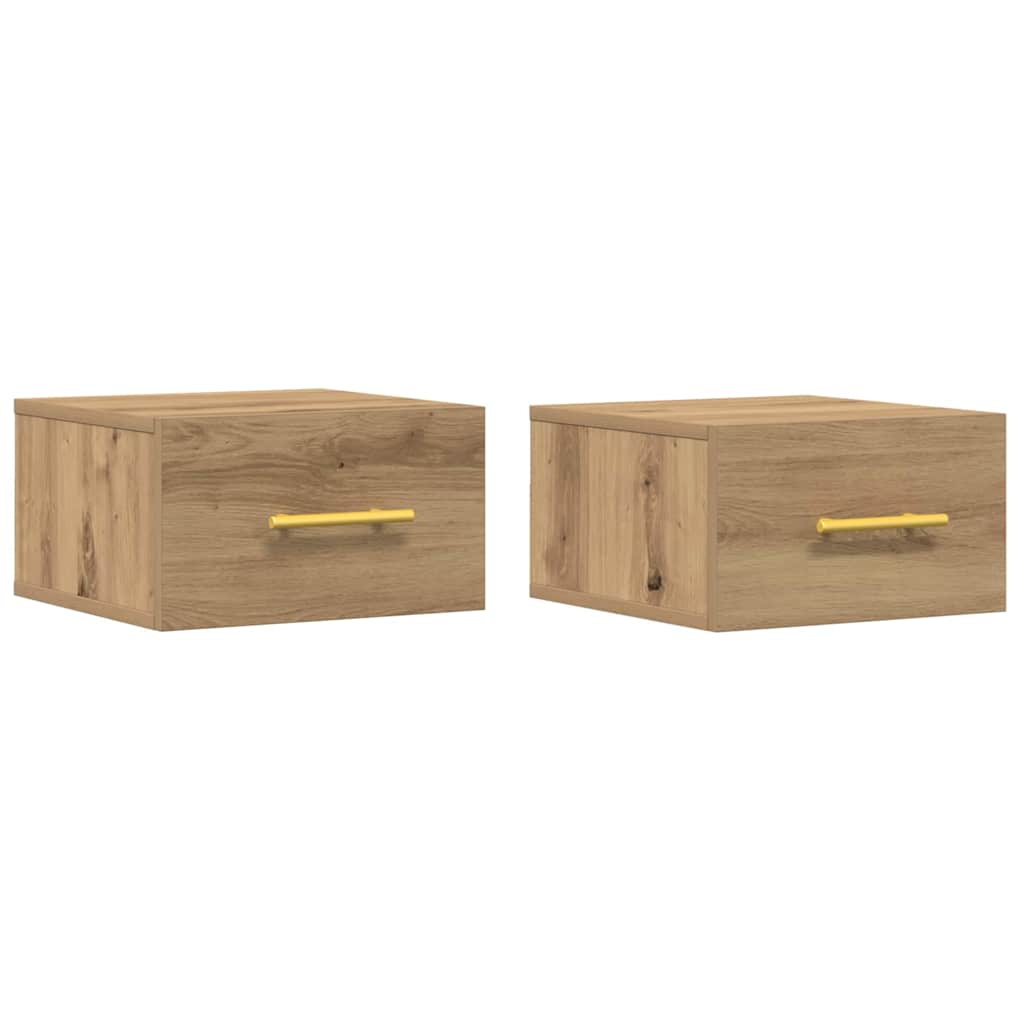 Armadio da Notte 2 pcs rovere artigianale 35 x 35 x 20 cm