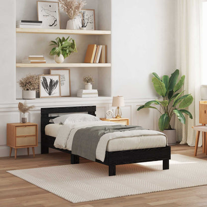 Struttura del letto Rovere Nero 90 x 200 cm Legno multistrato