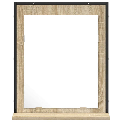 Specchio da bagno con lo scaffale Nero 50 x 12 x 60 cm