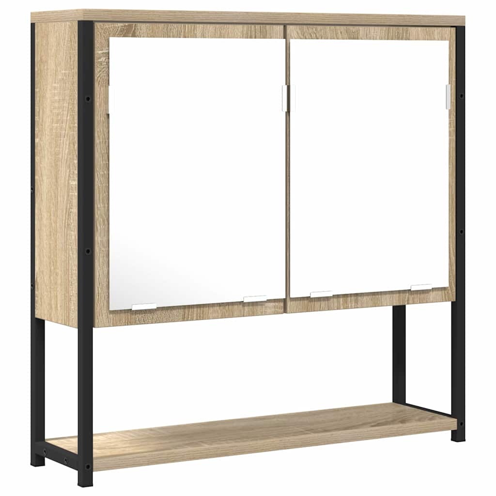 Specchio da bagno con lo scaffale Beige 60 x 16 x 60 cm