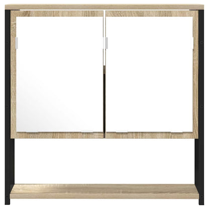 Specchio da bagno con lo scaffale Beige 60 x 16 x 60 cm
