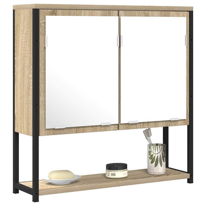 Specchio da bagno con lo scaffale Beige 60 x 16 x 60 cm