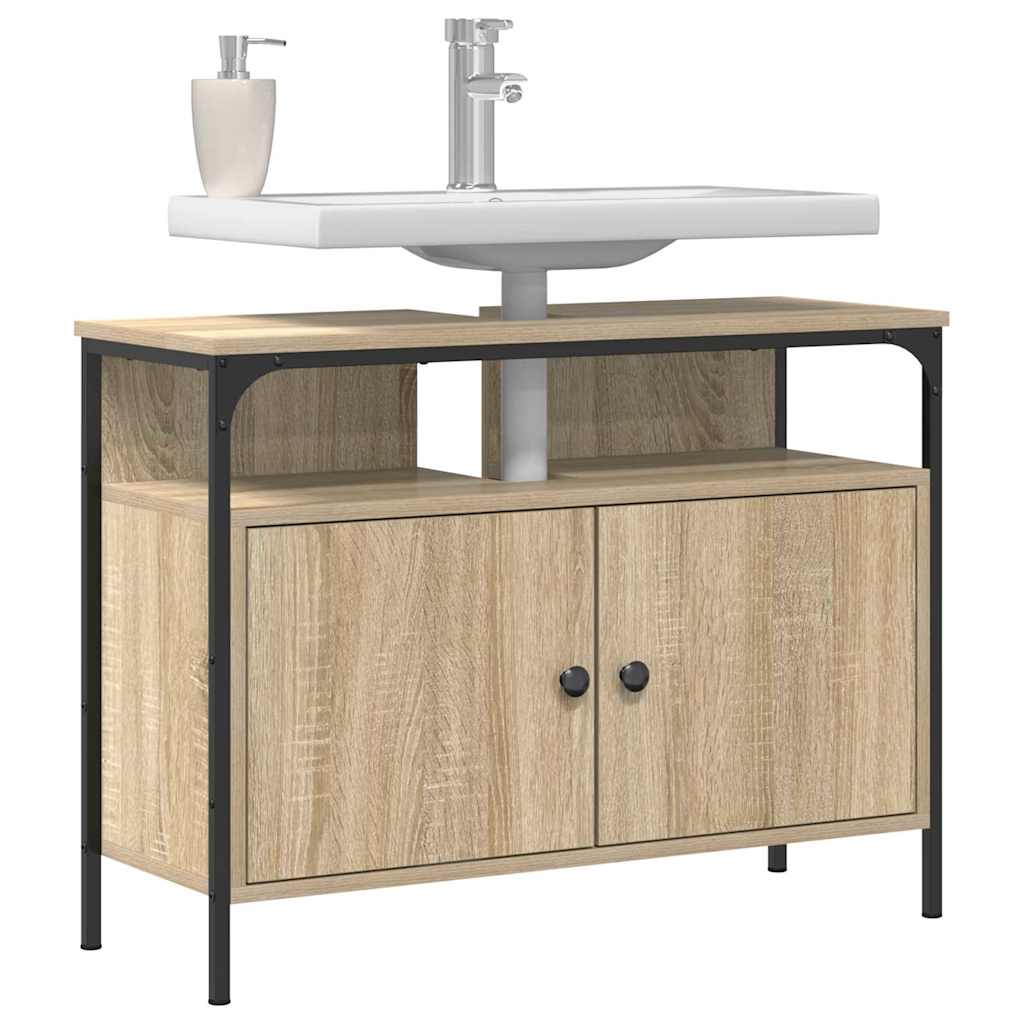 Armadio per Lavabo da Bagno con porta Marrone 80 x 30 x 60 cm