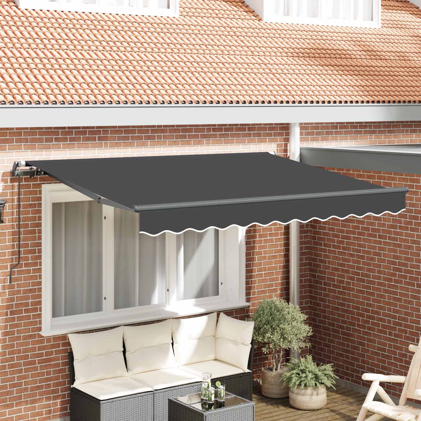 Tenda Retrattile Antracite 250 x 200 cm Tessuto