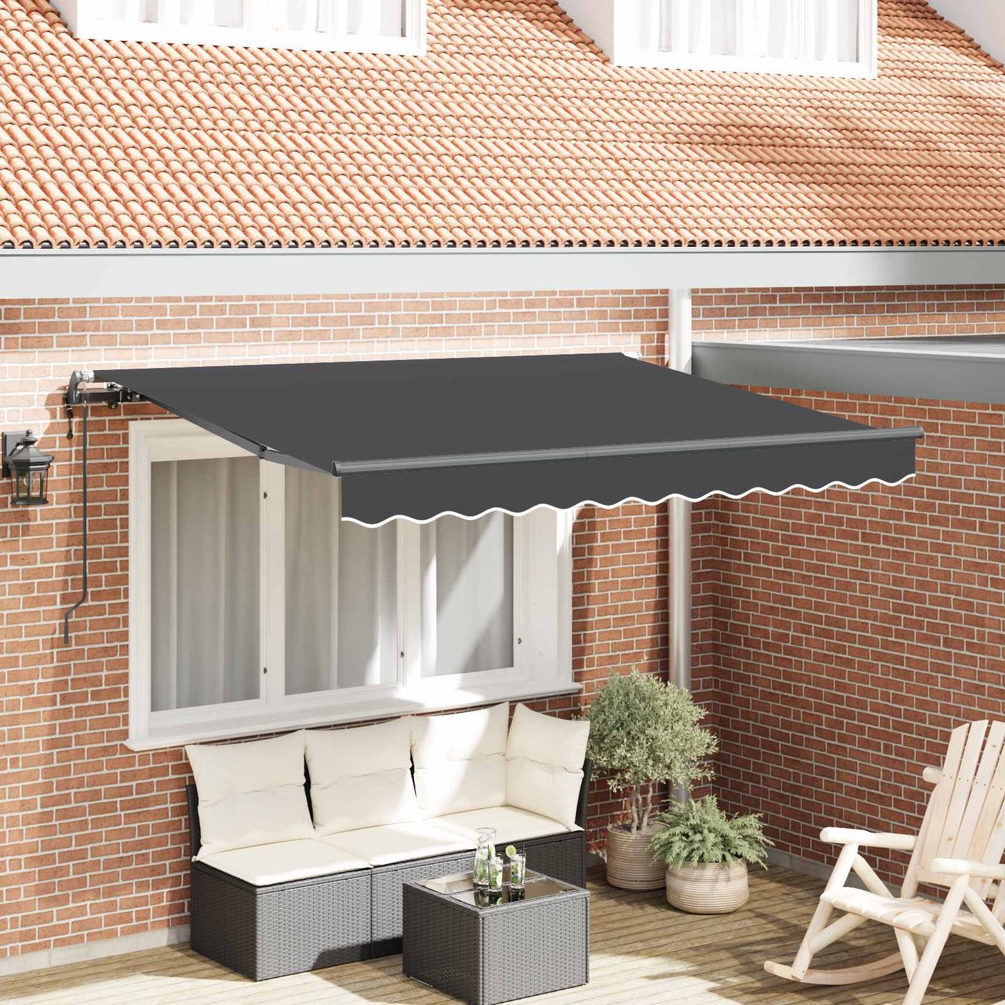 Tenda Retrattile Antracite 250 x 200 cm Tessuto
