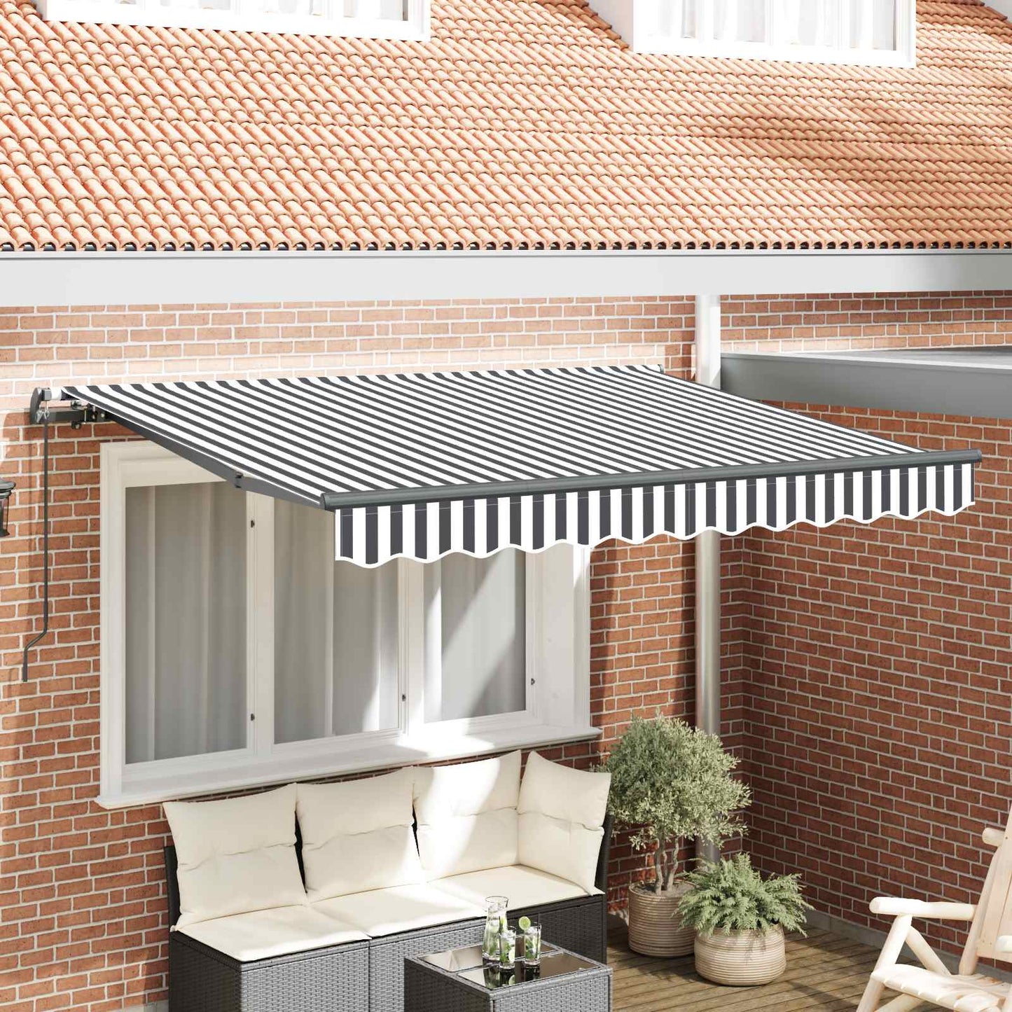 Tenda Retrattile Antracite 250 x 200 cm Tessuto