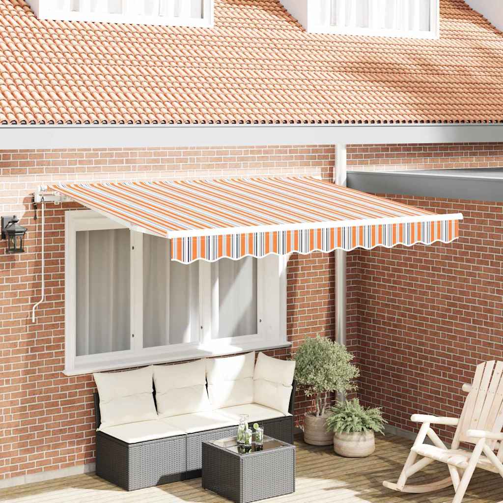 Tenda Retrattile Blu e Arancione 250 x 200 cm Tessuto