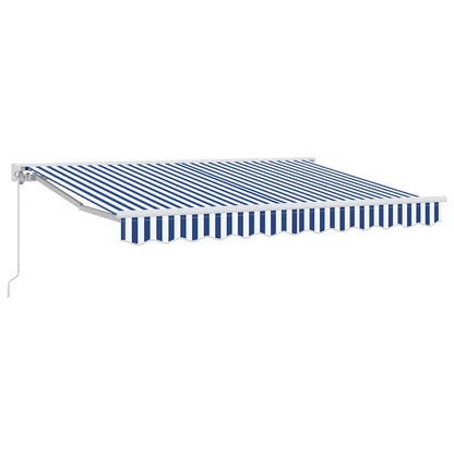 Tenda Retrattile Blu e Bianco 300 x 200 cm Alluminio e Tessuto