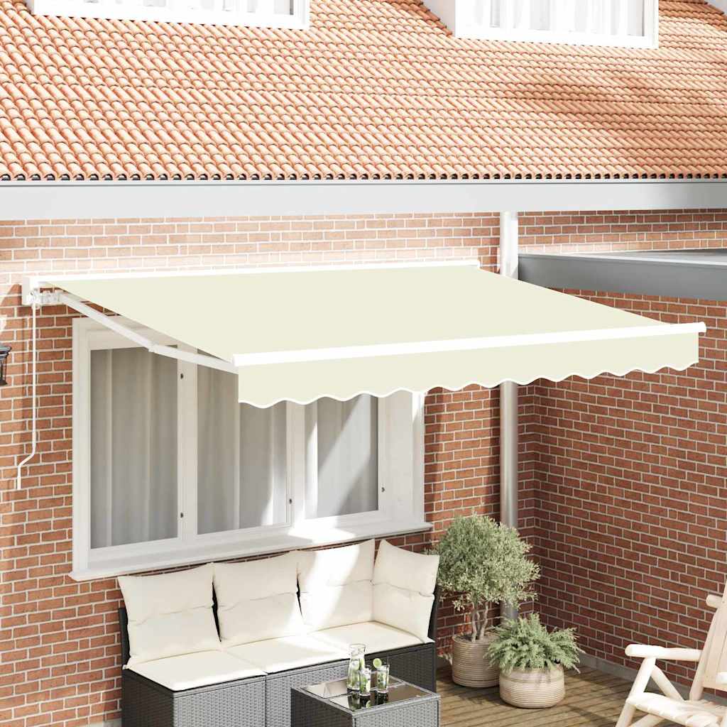 Tenda Retrattile Crema 300 x 200 cm Alluminio e Tessuto