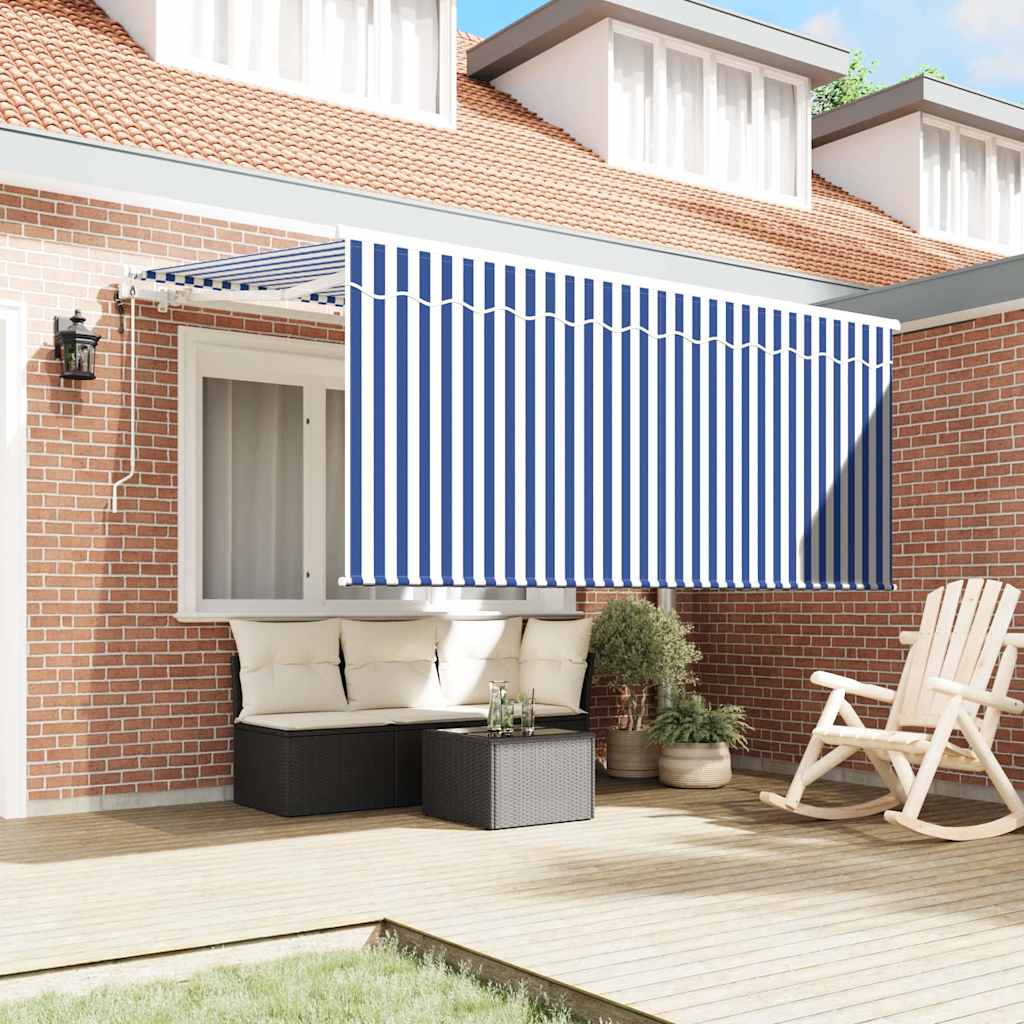 Tenda Retrattile Blu e Bianco 300 x 200 cm