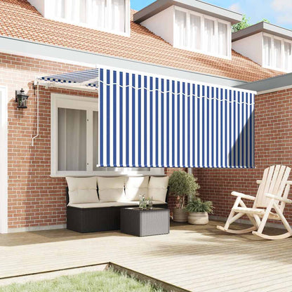 Tenda Retrattile Blu e Bianco 300 x 200 cm