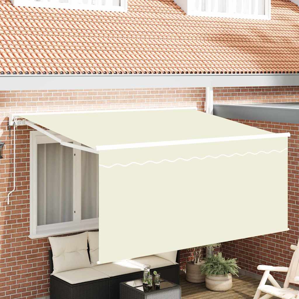 Tenda Retrattile Crema 300 x 200 cm Poliestere e Alluminio