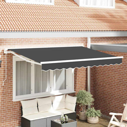 Tenda Retrattile Antracite 300 x 200 cm Alluminio e Tessuto