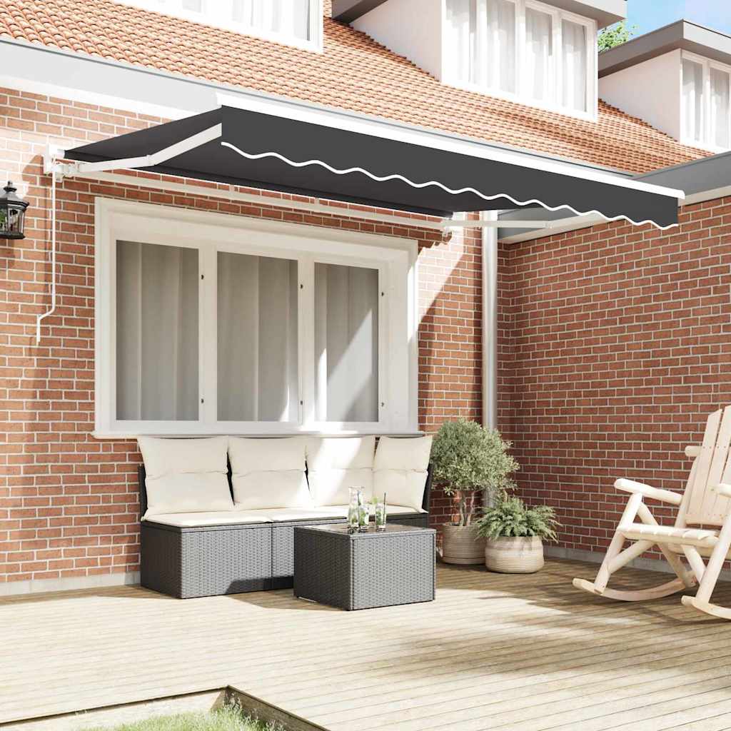 Tenda Retrattile Antracite 300 x 200 cm Alluminio e Tessuto