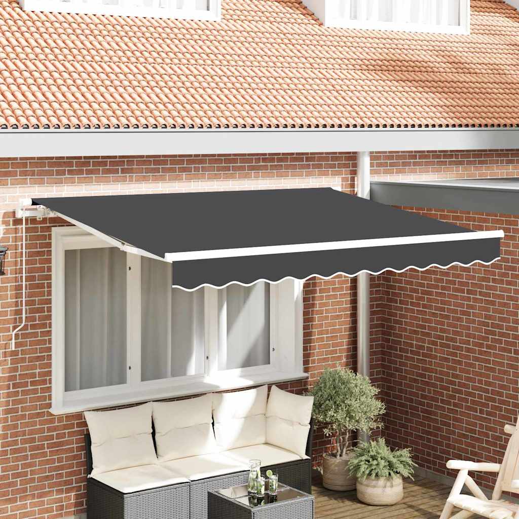 Tenda Retrattile Antracite 300 x 200 cm Tessuto