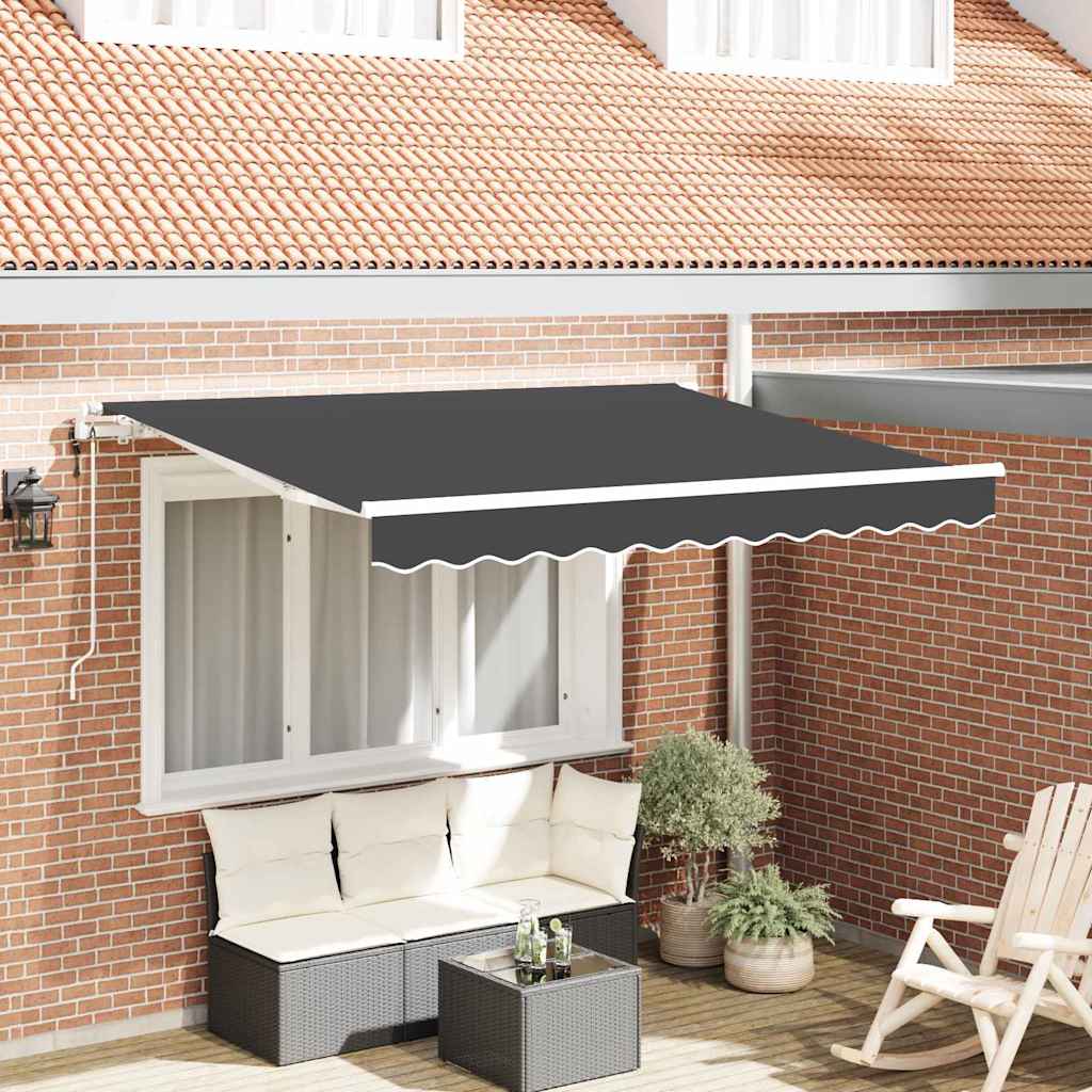 Tenda Retrattile Antracite 300 x 200 cm Tessuto