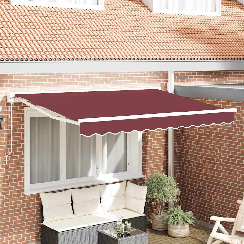 Tenda Retrattile Borgogna 300 x 200 cm Alluminio e Tessuto