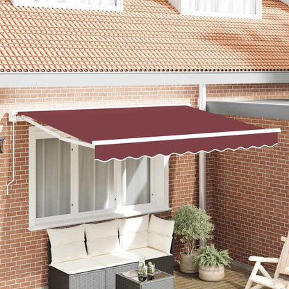 Tenda Retrattile Borgogna 300 x 200 cm Alluminio e Tessuto