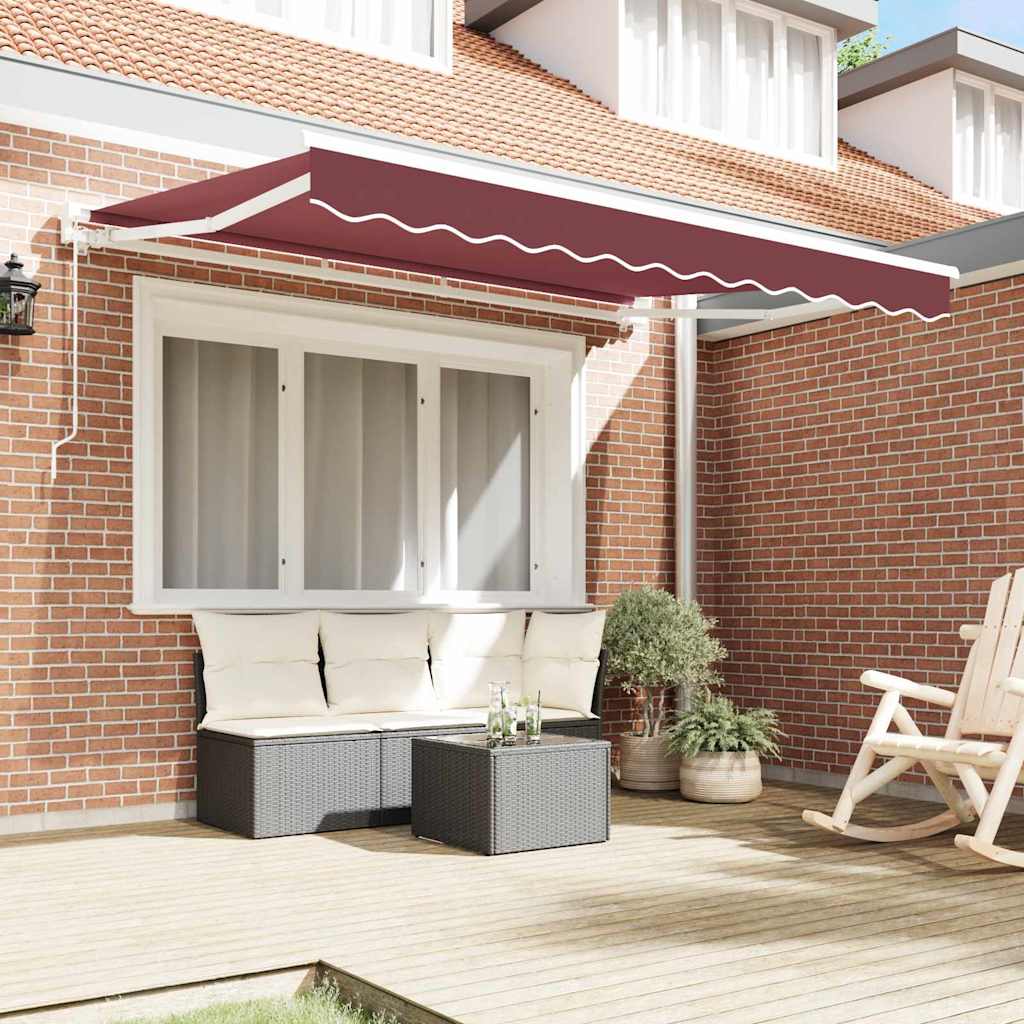 Tenda Retrattile Borgogna 300 x 200 cm Alluminio e Tessuto