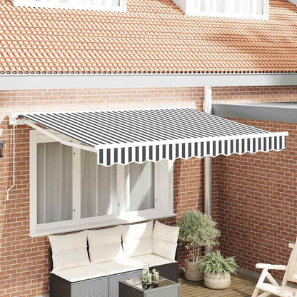 Tenda Retrattile Antracite e Bianco 300 x 200 cm