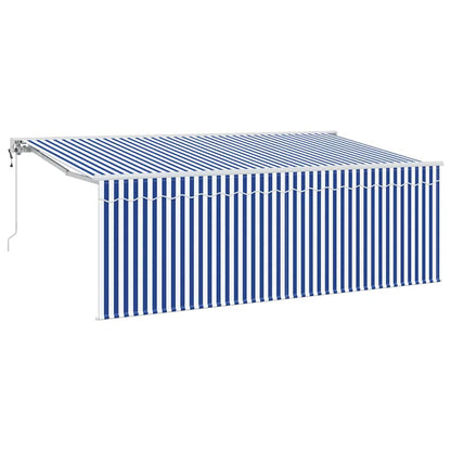 Tenda Retrattile Rigato Blu 350 x 200 cm Tessuto