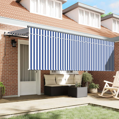 Tenda Retrattile Rigato Blu 350 x 200 cm Tessuto