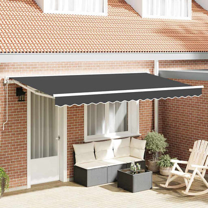 Tenda Retrattile Antracite 350 x 200 cm Alluminio e Tessuto
